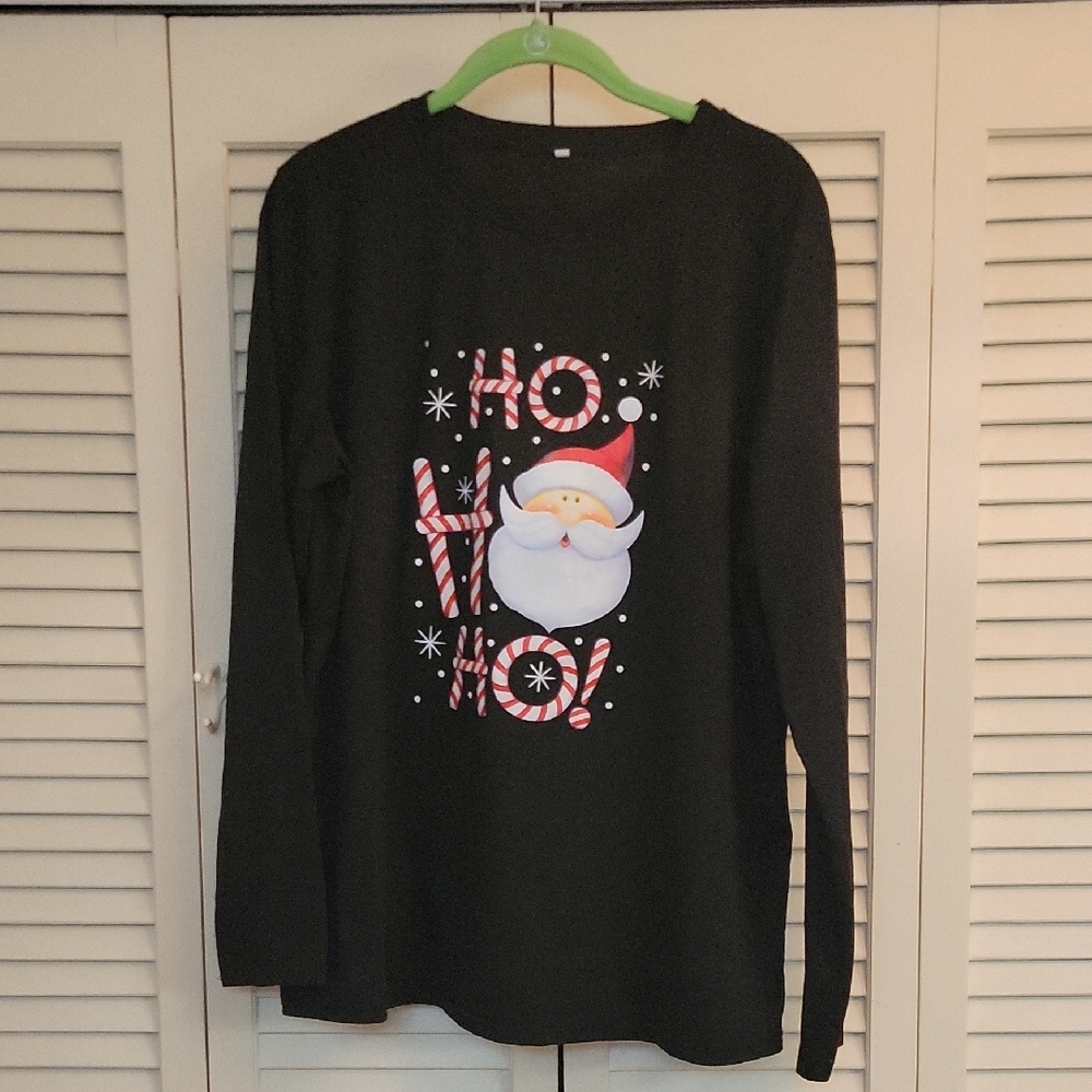 Black Santa Long Sleeve Shirt